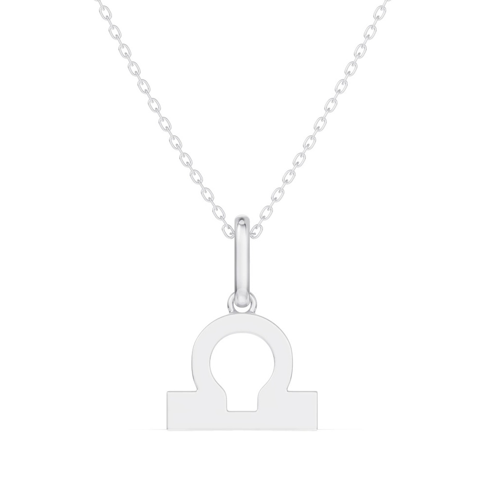 360 degree view of Libra Zodiac Glyph Necklace