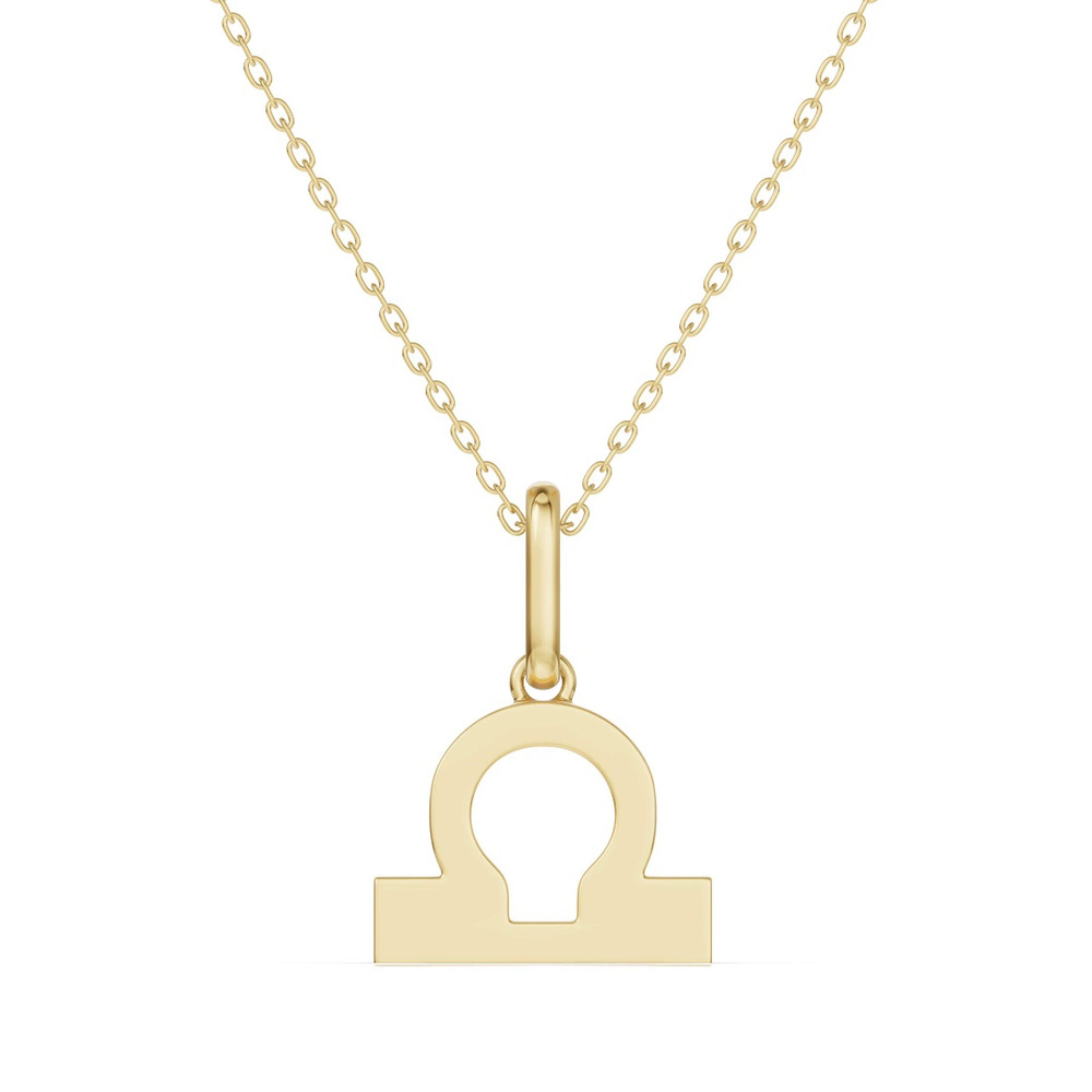 360 degree view of Libra Zodiac Glyph Necklace
