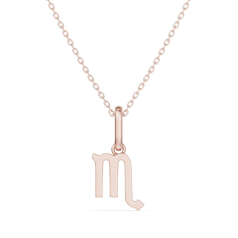360 degree view of Scorpio Zodiac Glyph Necklace