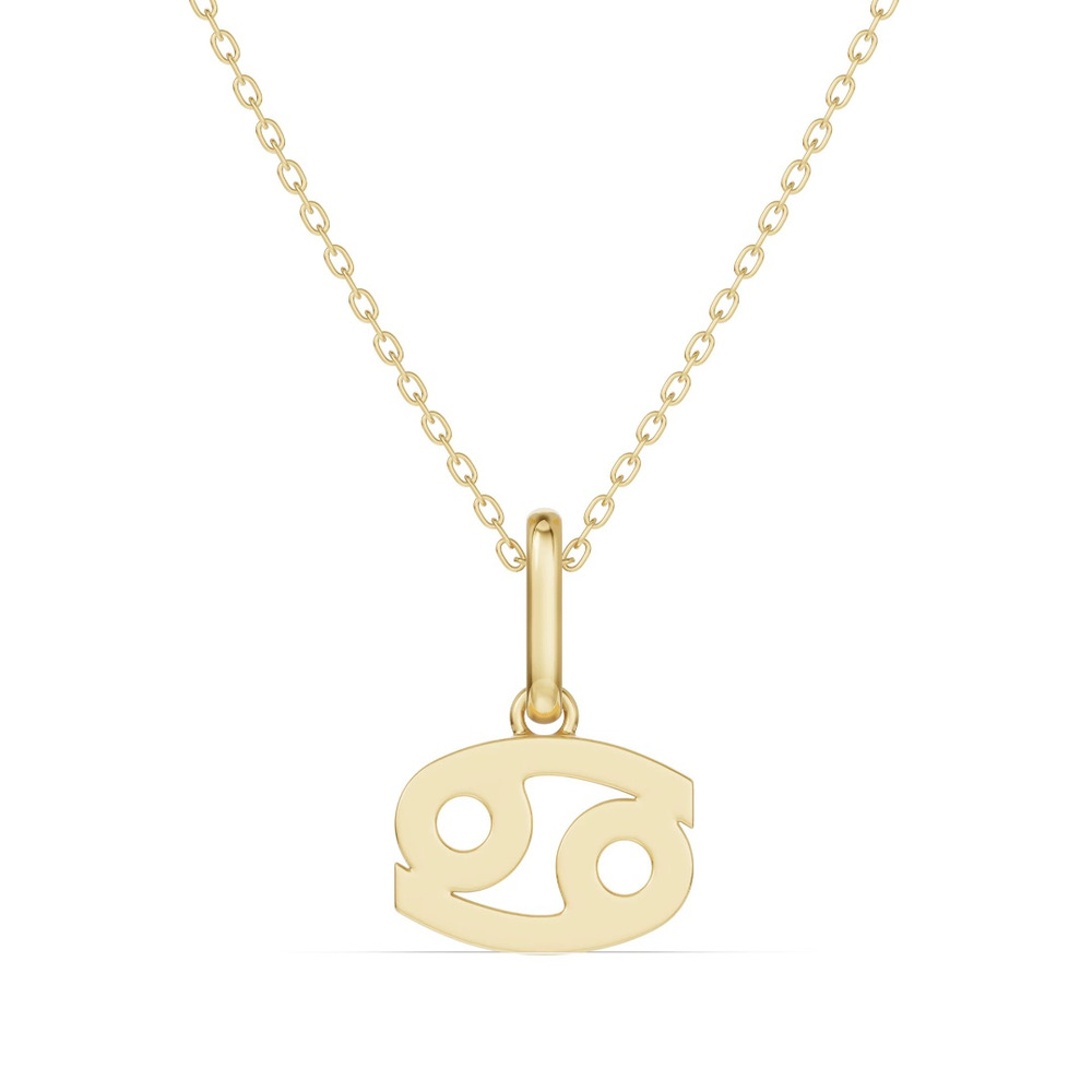 360 degree view of Cancer Zodiac Glyph Necklace