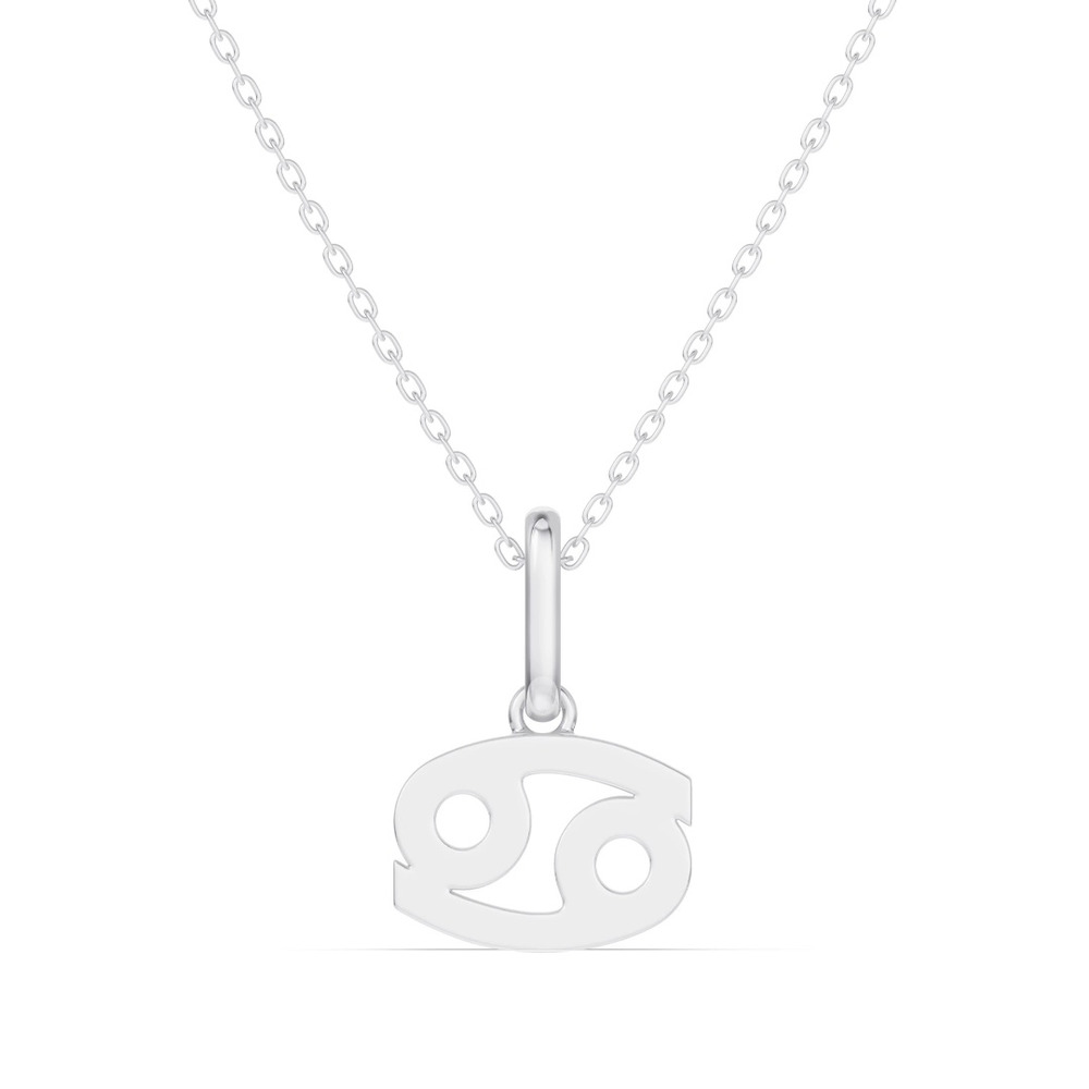 360 degree view of Cancer Zodiac Glyph Necklace