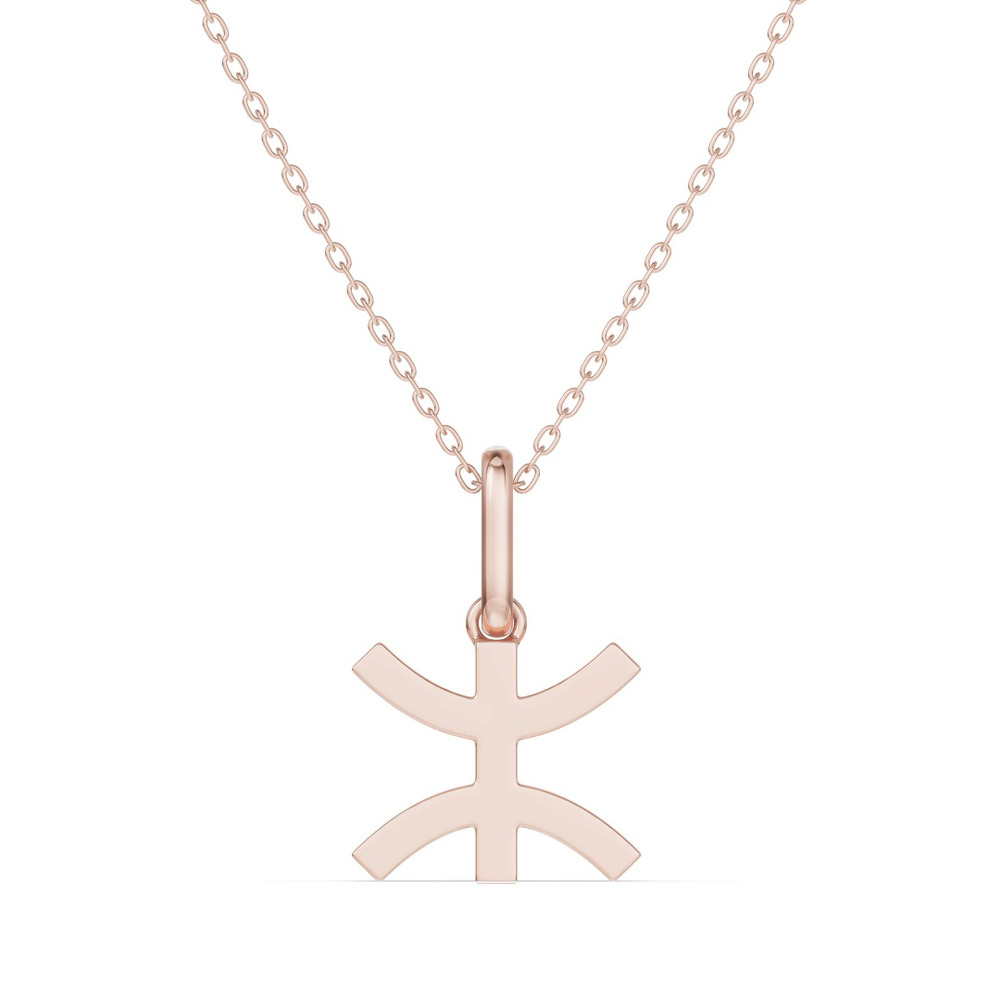 360 degree view of Pisces Zodiac Glyph Necklace