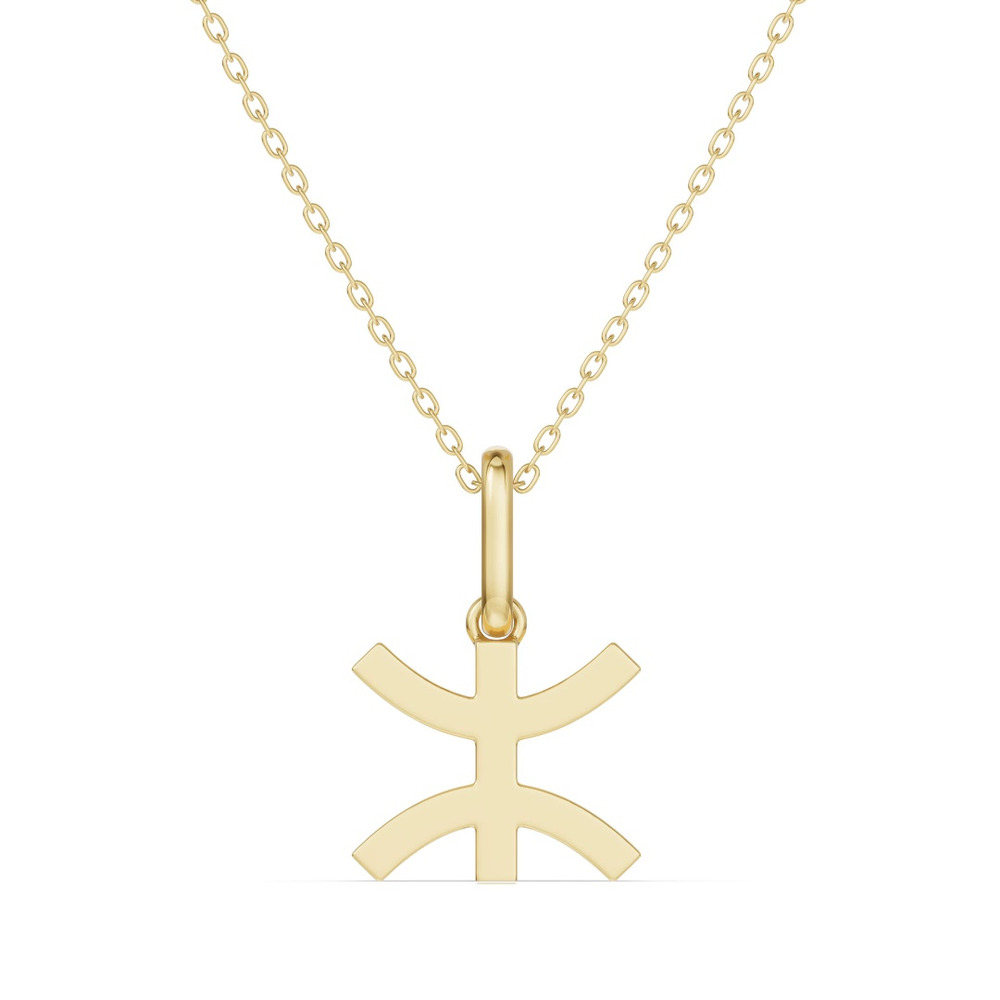 360 degree view of Pisces Zodiac Glyph Necklace