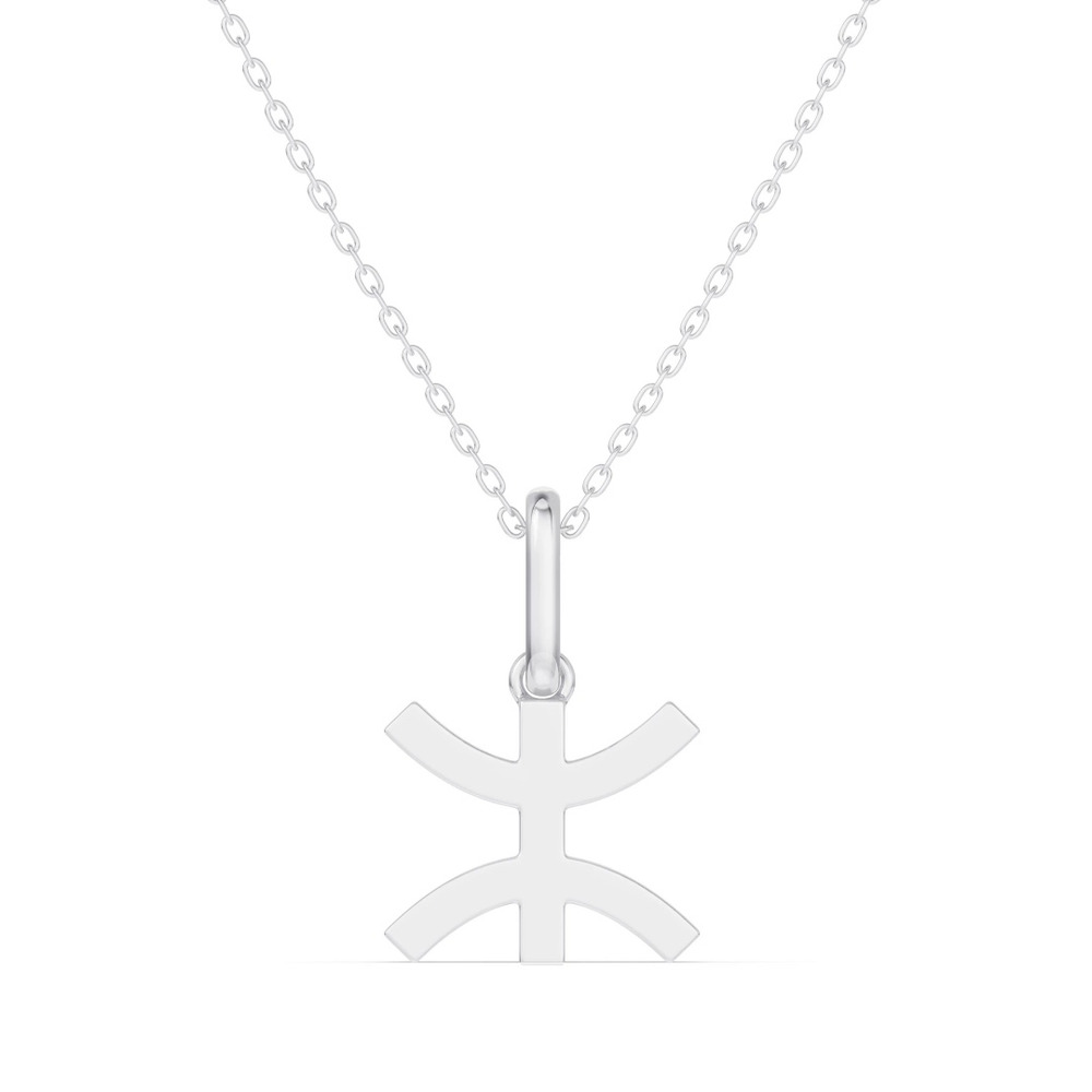 360 degree view of Pisces Zodiac Glyph Necklace