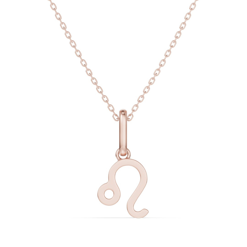 360 degree view of Leo Zodiac Glyph Necklace