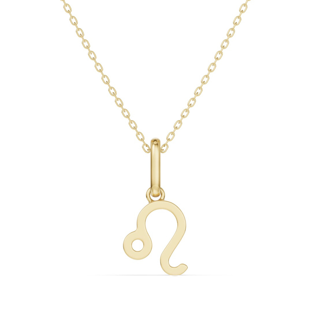 360 degree view of Leo Zodiac Glyph Necklace