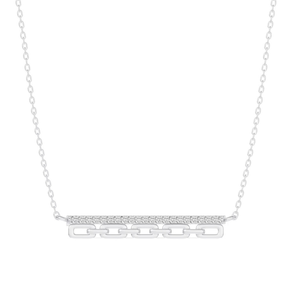 360 degree view of Chain Reaction Pavé Lab Bar Necklace