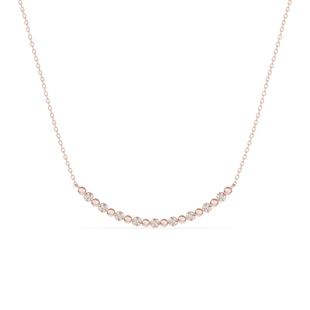 360 degree view of Lab Diamond Bead Bar Smile Necklace