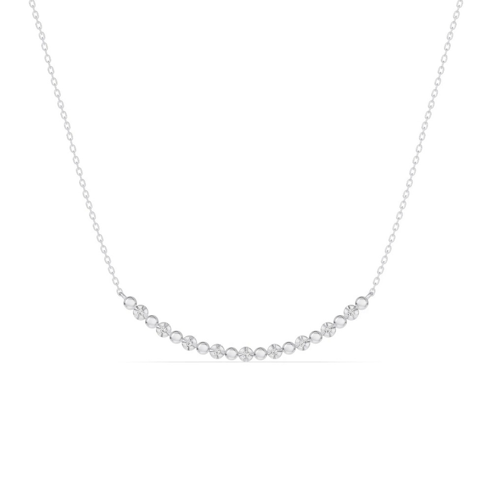 360 degree view of Lab Diamond Bead Bar Smile Necklace