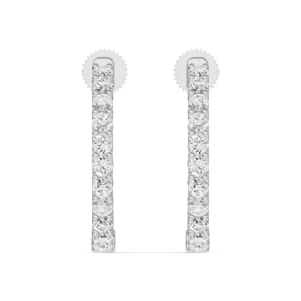 360 degree view of Unity Prong Hoop Earrings (1 ct. tw.)