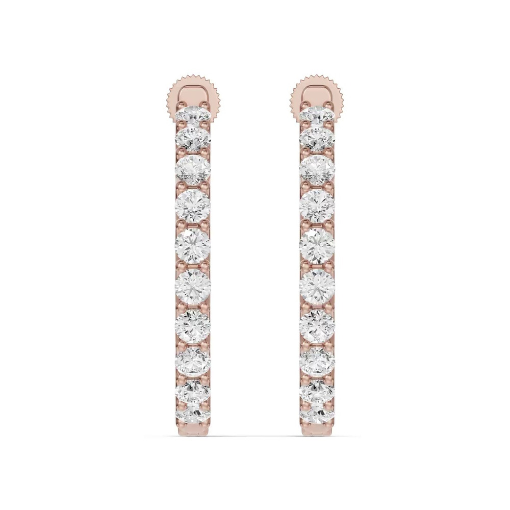 360 degree view of Unity Prong Hoop Lab Earrings (3 ct. tw.)