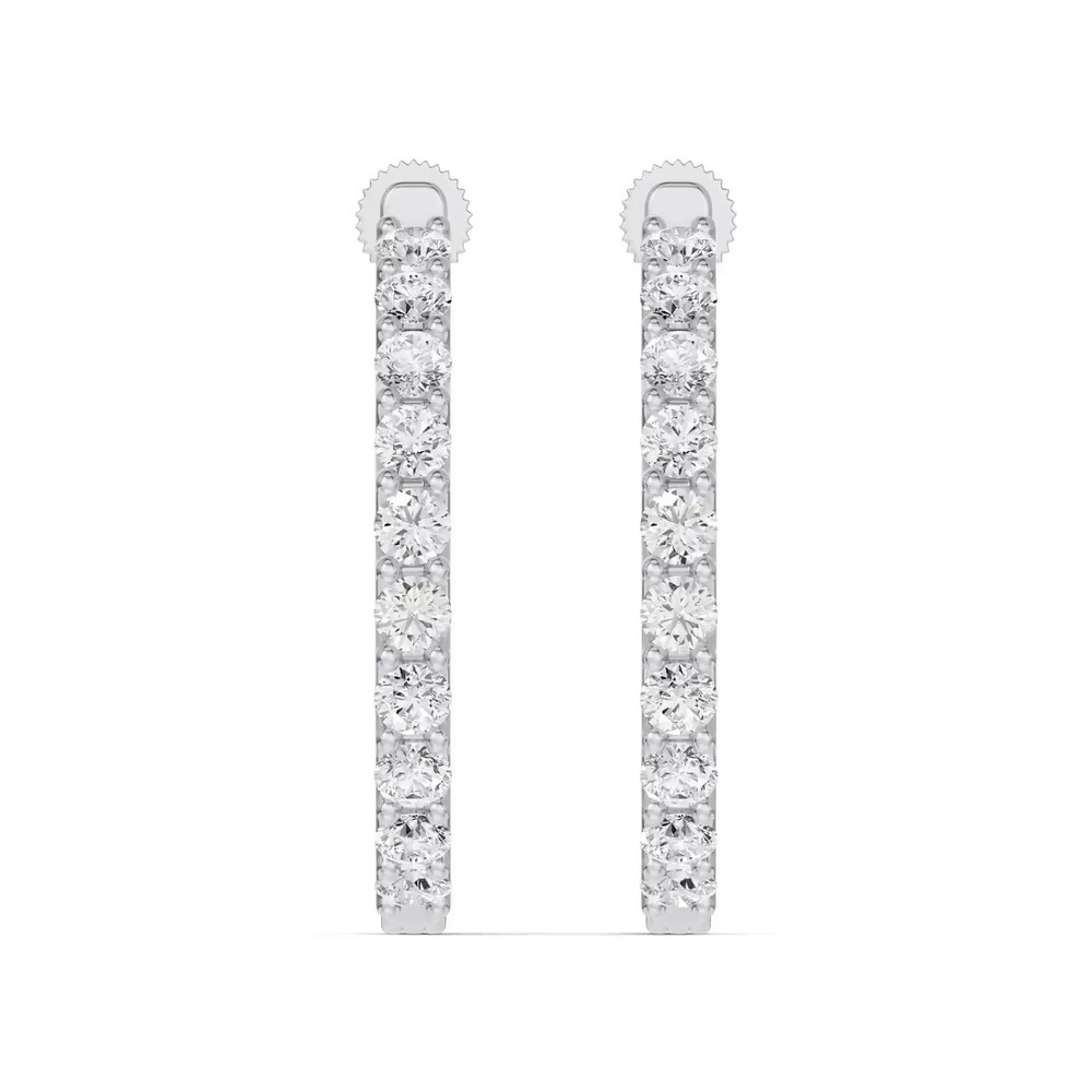 360 degree view of Unity Prong Hoop Lab Earrings (3 ct. tw.)