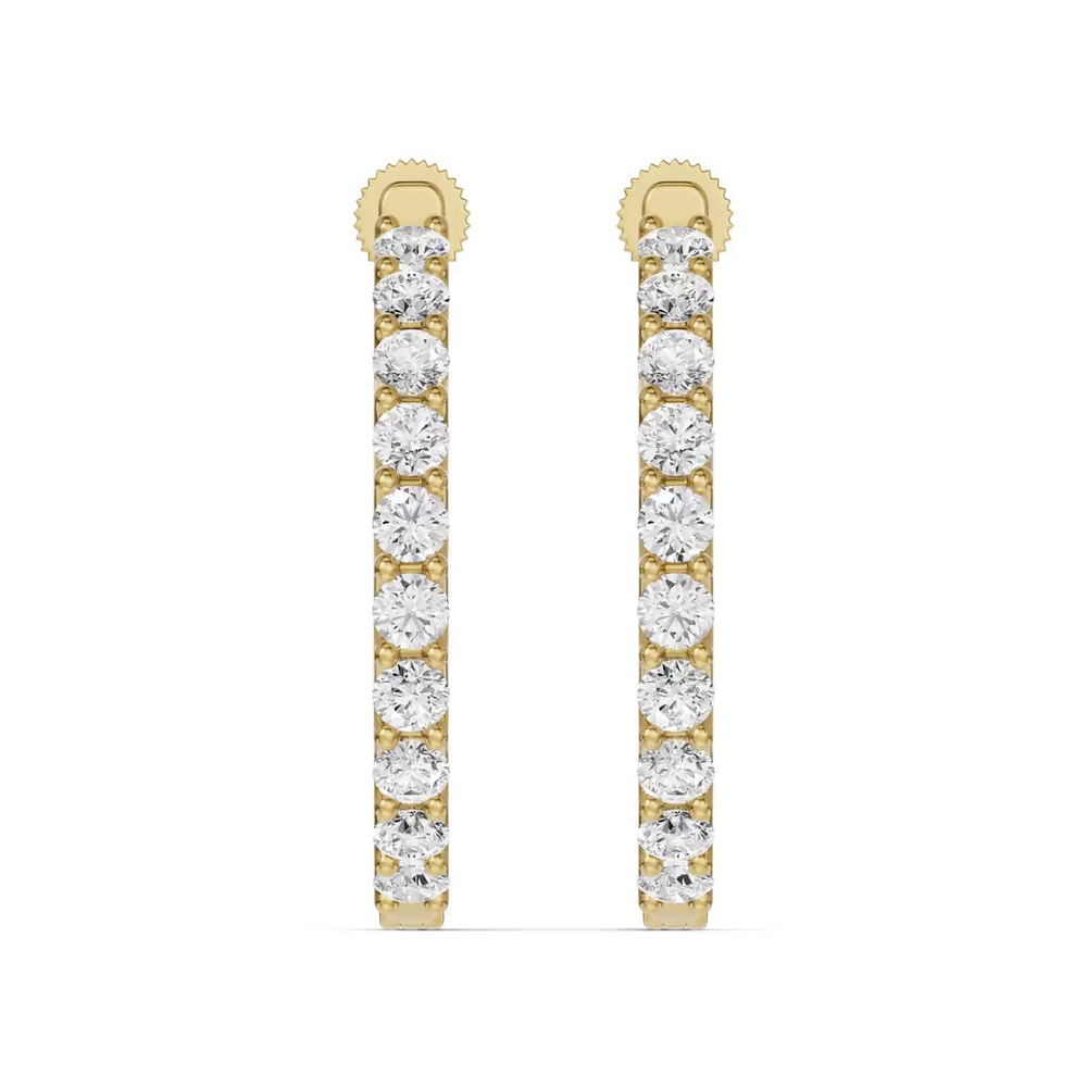 360 degree view of Unity Prong Hoop Earrings (3 ct. tw.)