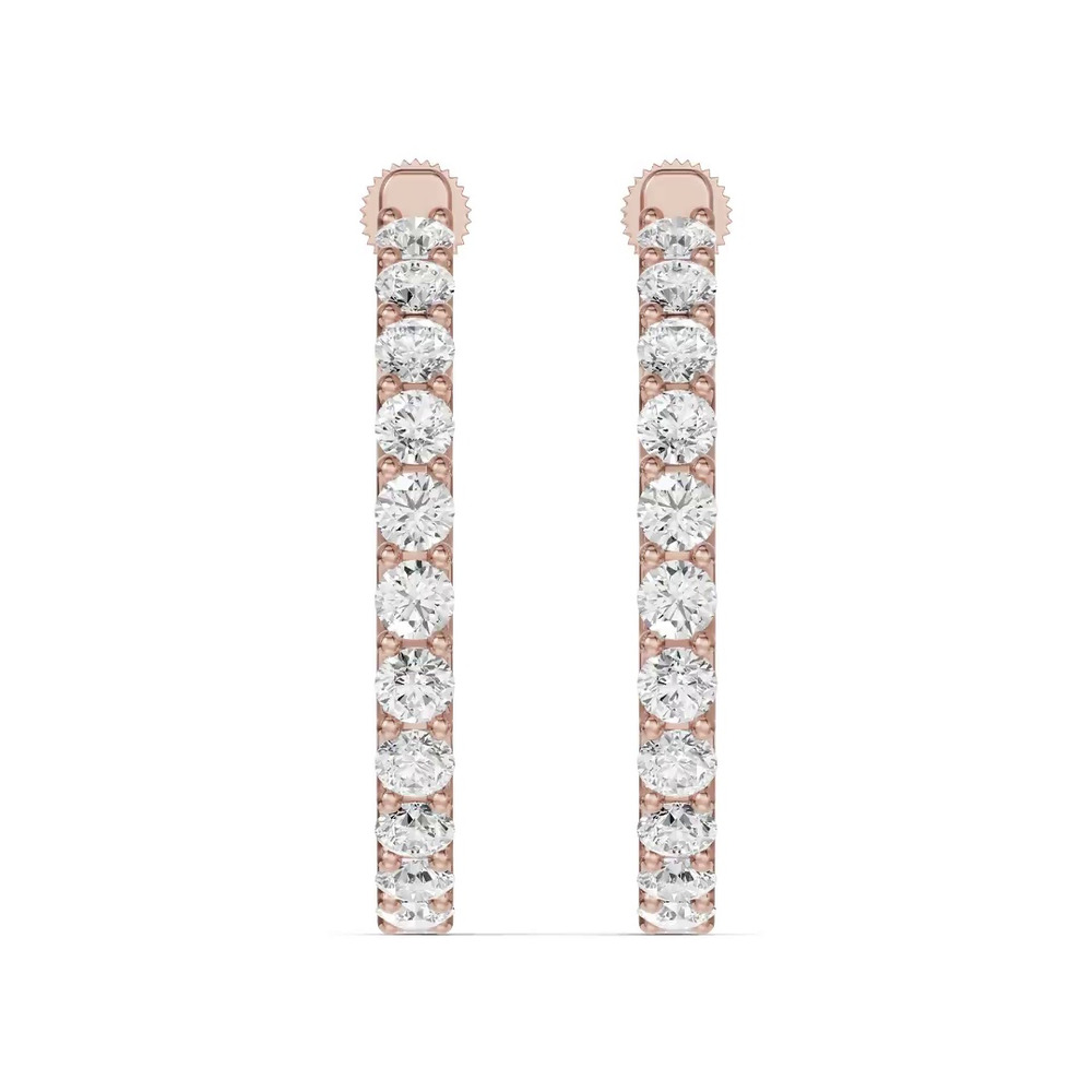 360 degree view of Unity Prong Hoop Lab Earrings (4 ct. tw.)