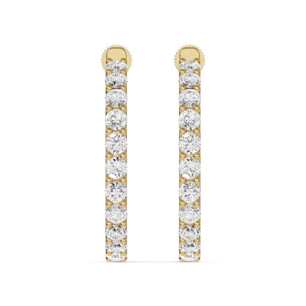 360 degree view of Unity Prong Hoop Lab Earrings (4 ct. tw.)