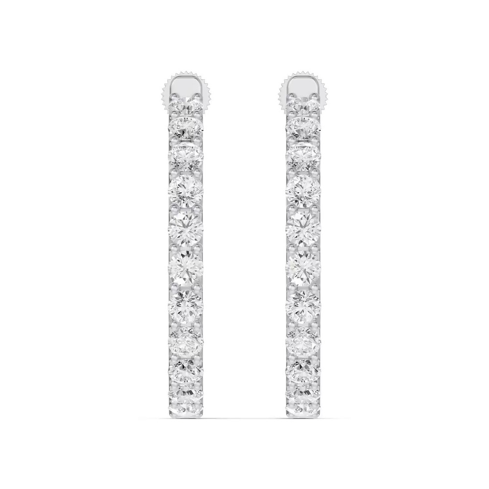 360 degree view of Unity Prong Hoop Earrings (4 ct. tw.)