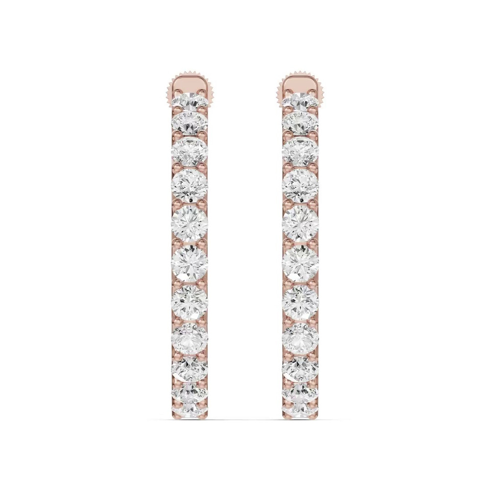 360 degree view of Unity Prong Hoop Lab Earrings (5 ct. tw.)