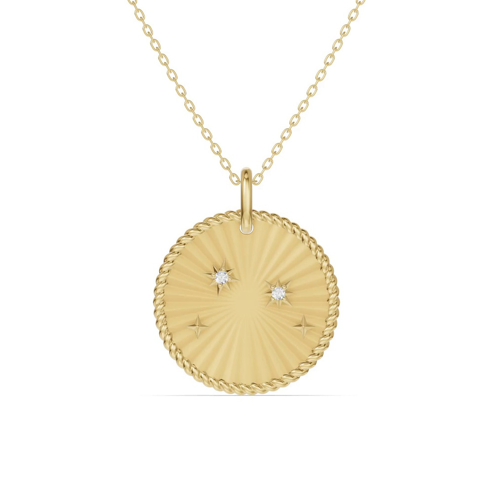 360 degree view of Aries Celestial Zodiac Medallion Pendant