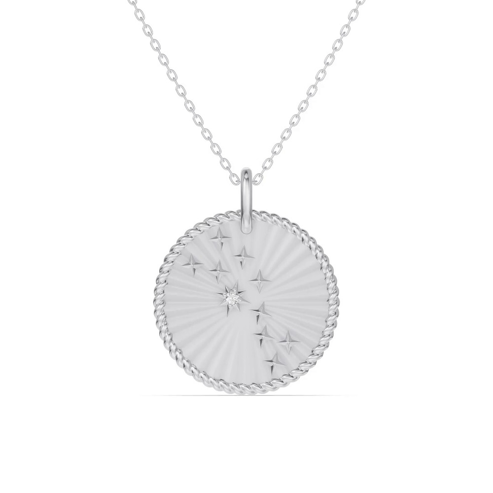 360 degree view of Taurus Celestial Zodiac Medallion Pendant