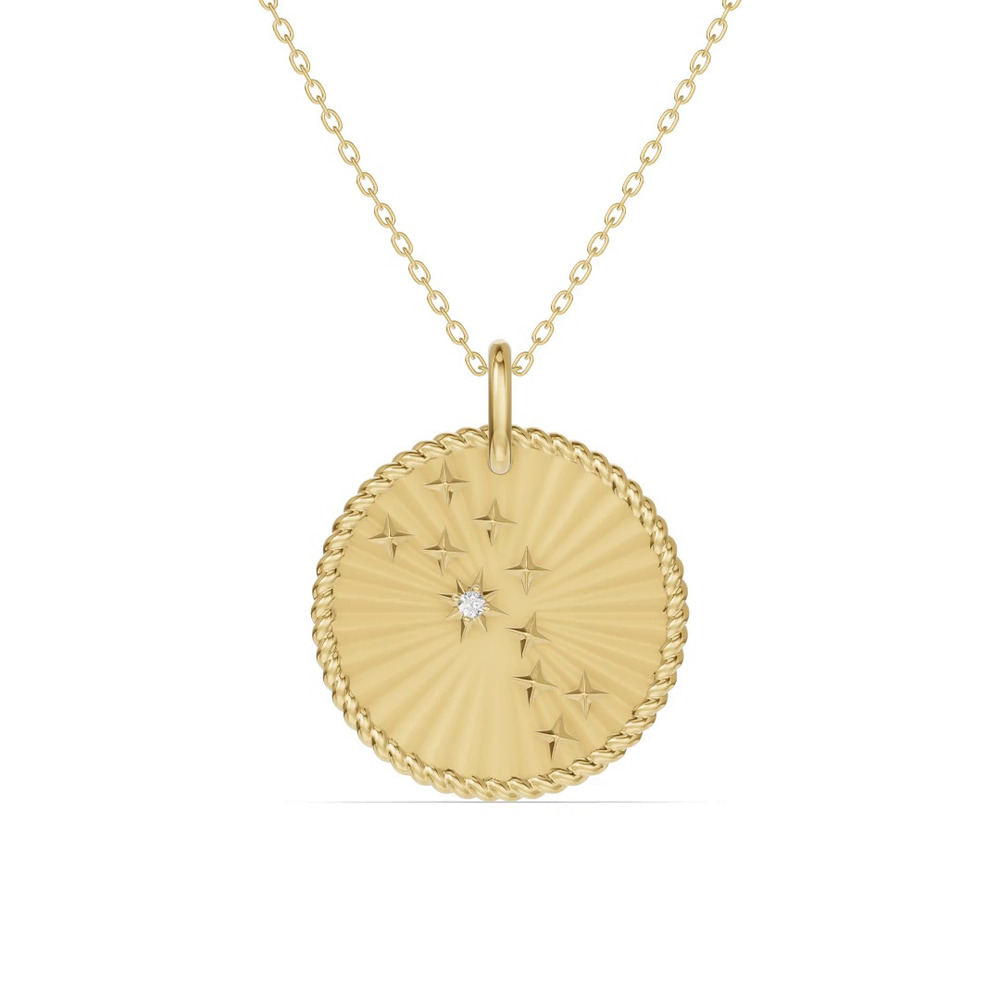 360 degree view of Taurus Celestial Zodiac Medallion Pendant