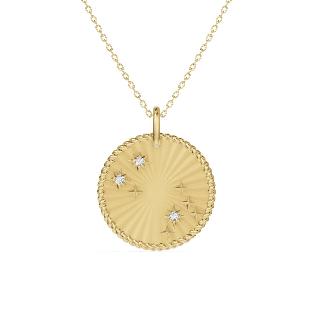 360 degree view of Gemini Celestial Zodiac Medallion Pendant