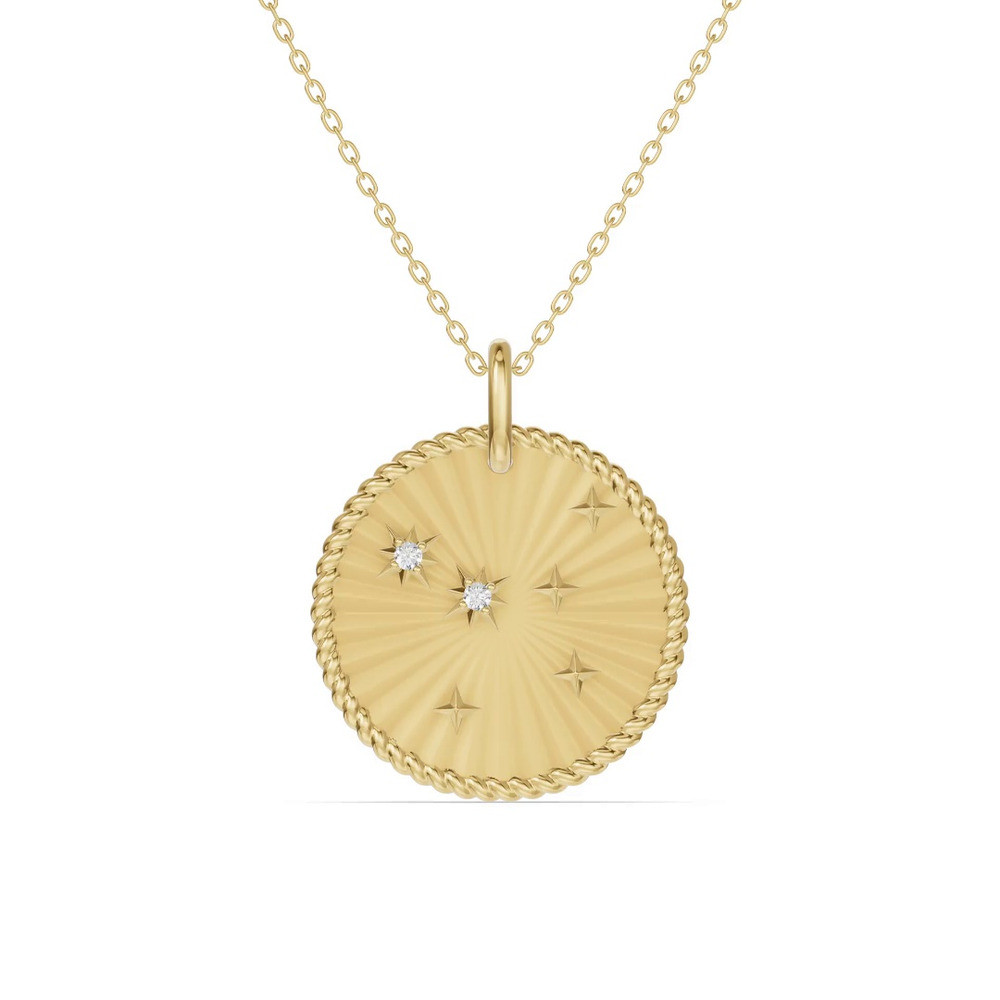 360 degree view of Cancer Celestial Zodiac Medallion Pendant
