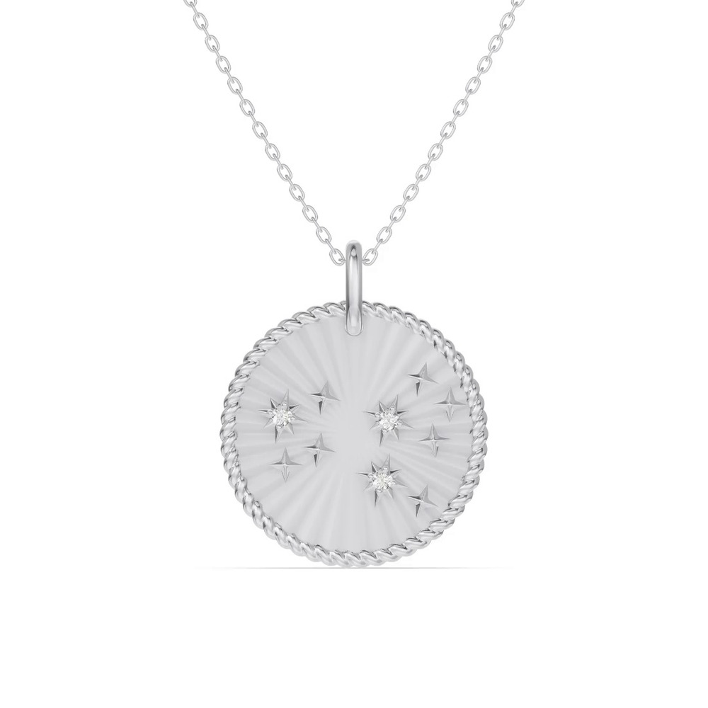 360 degree view of Leo Celestial Zodiac Medallion Pendant