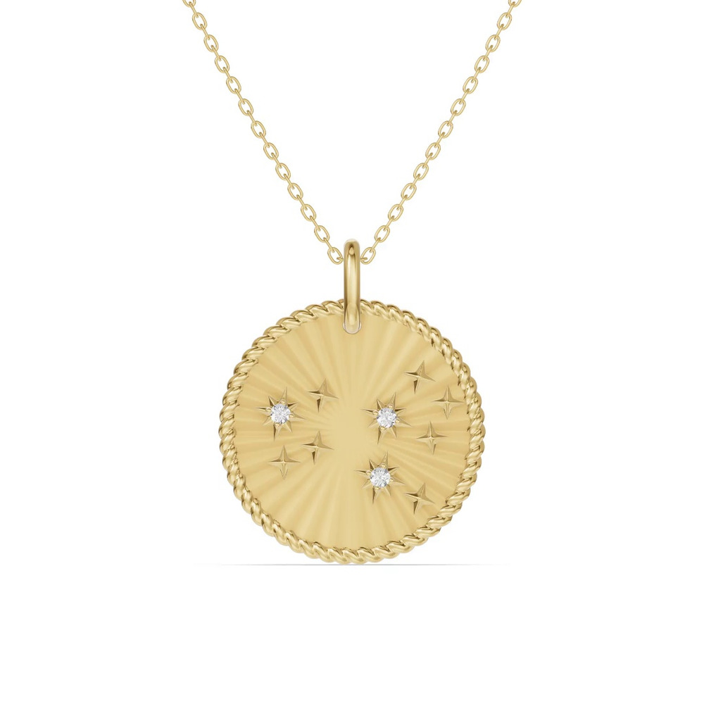 360 degree view of Leo Celestial Zodiac Medallion Pendant
