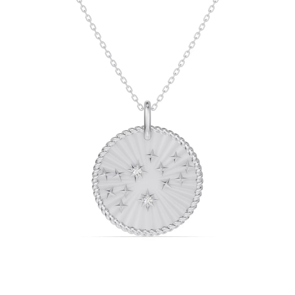 360 degree view of Virgo Celestial Zodiac Medallion Pendant