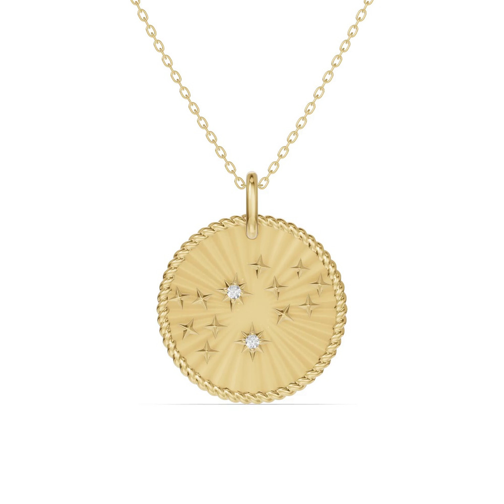 360 degree view of Virgo Celestial Zodiac Medallion Pendant