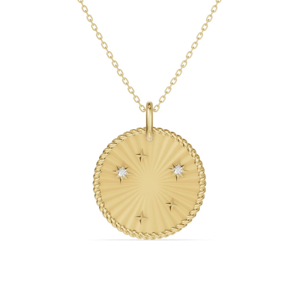 360 degree view of Libra Celestial Zodiac Medallion Pendant