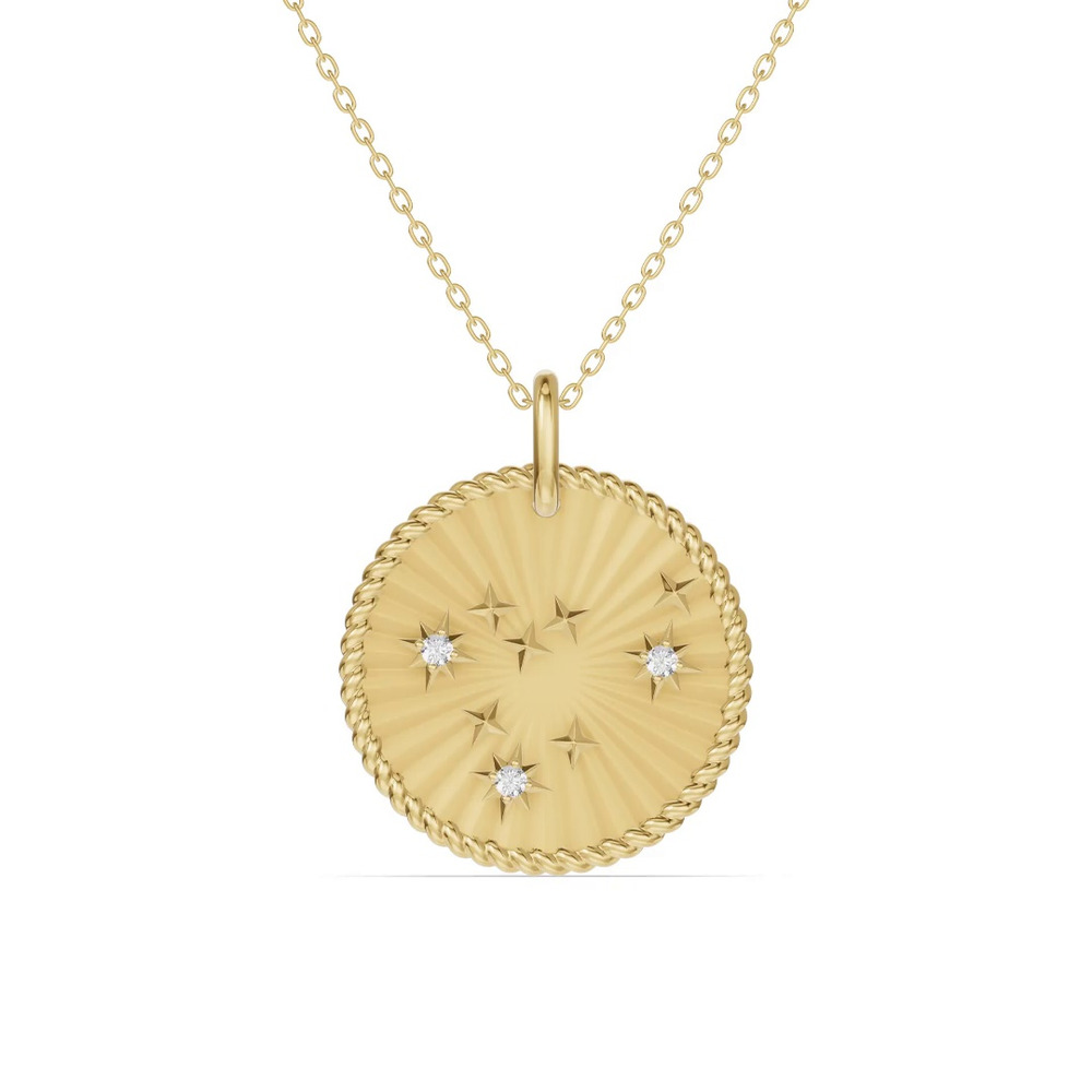 360 degree view of Capricorn Celestial Zodiac Medallion Pendant