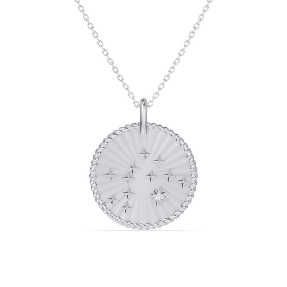 360 degree view of Aquarius Celestial Zodiac Medallion Pendant