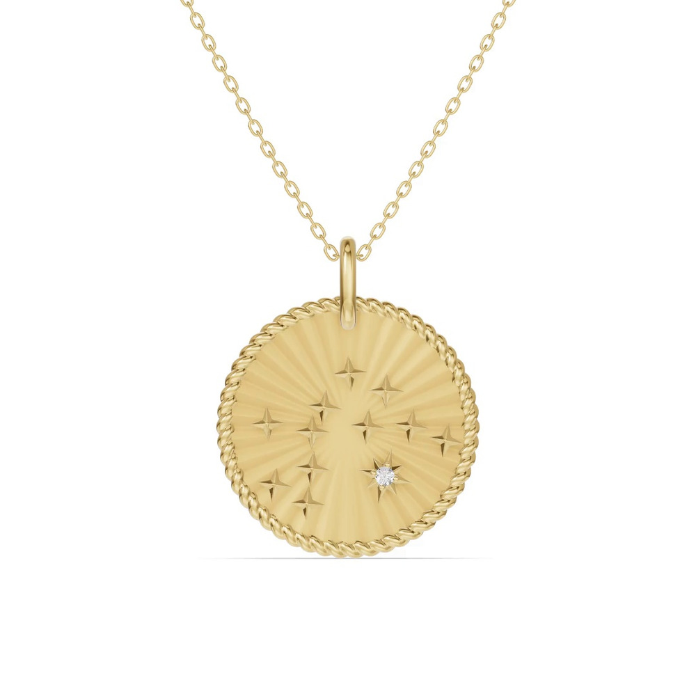 360 degree view of Aquarius Celestial Zodiac Medallion Pendant