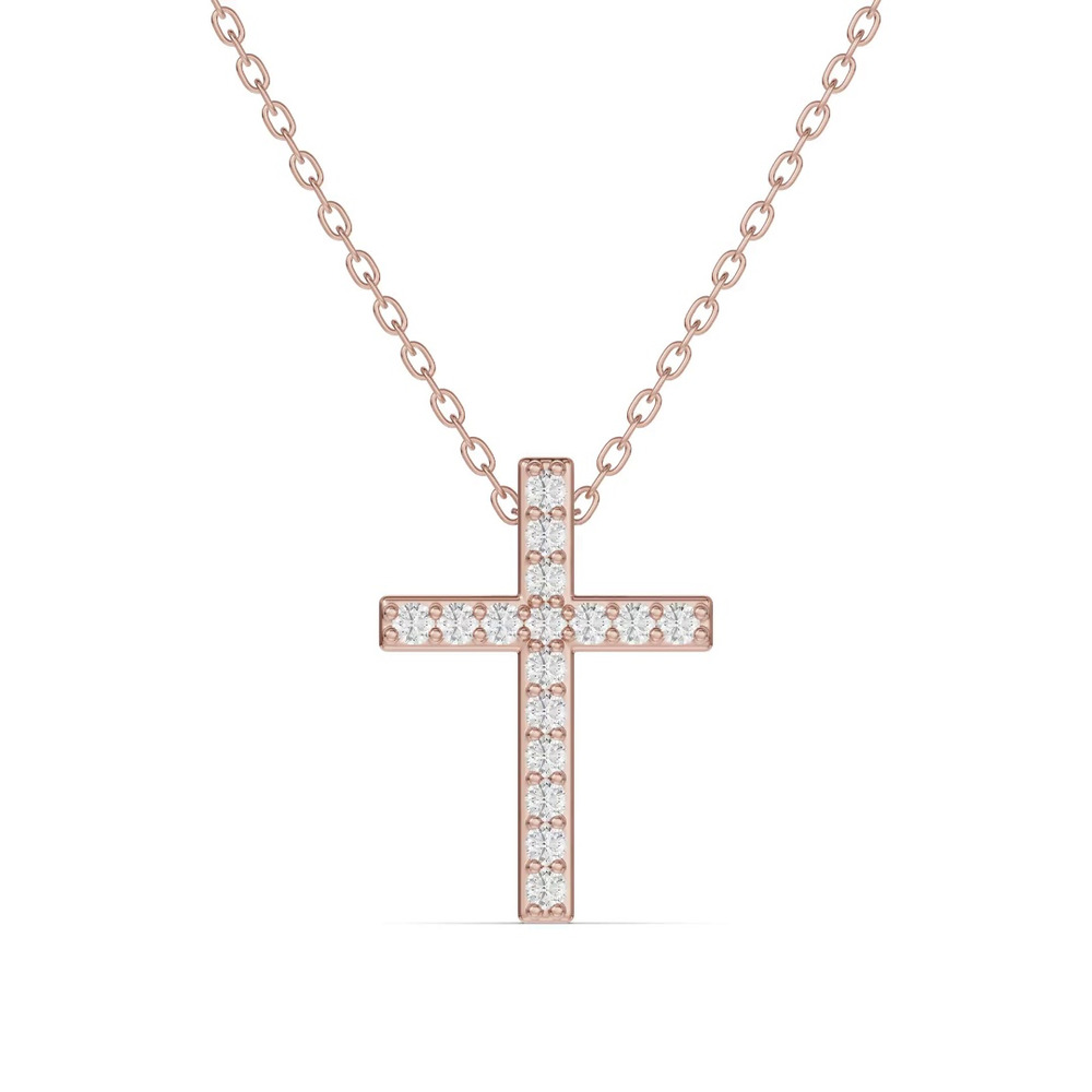 360 degree view of Radiance Pavé Cross Lab Pendant