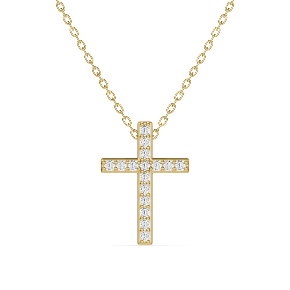 360 degree view of Radiance Pavé Cross Pendant