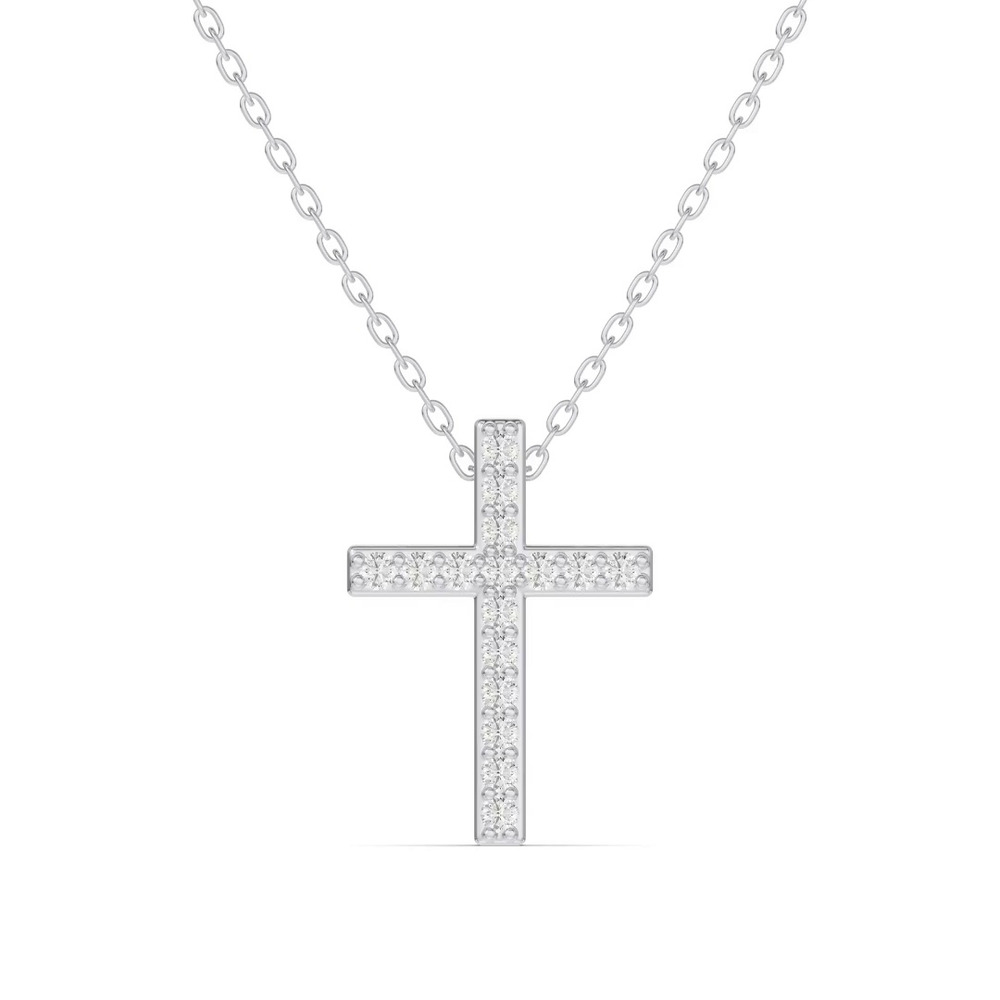360 degree view of Radiance Pavé Cross Pendant