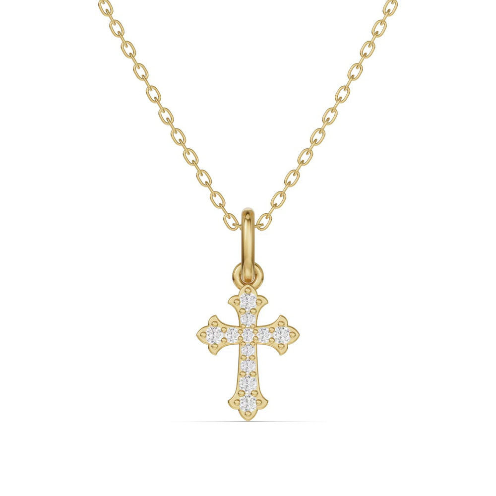 360 degree view of Grace Pavé Cross Lab Pendant