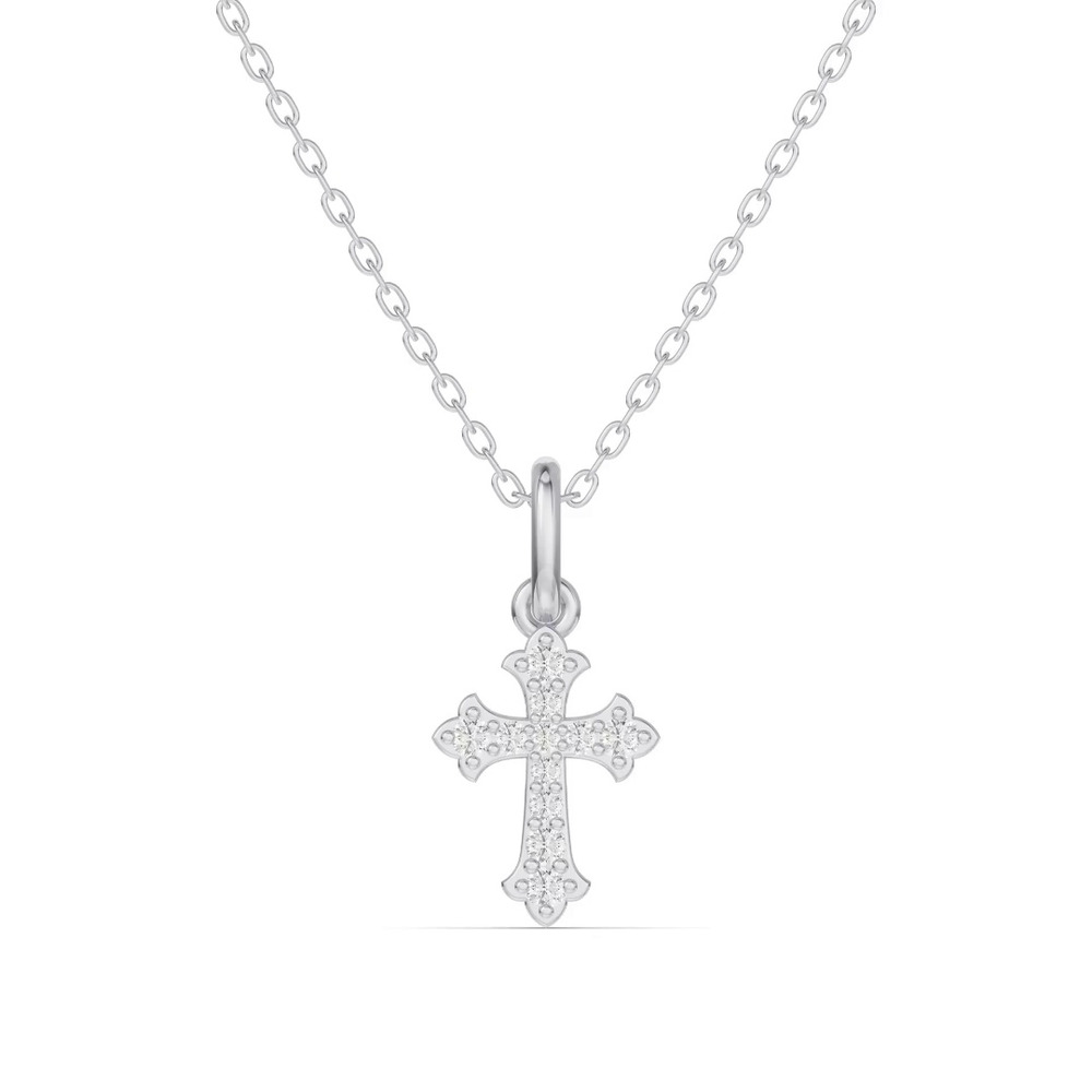 360 degree view of Grace Pavé Cross Lab Pendant