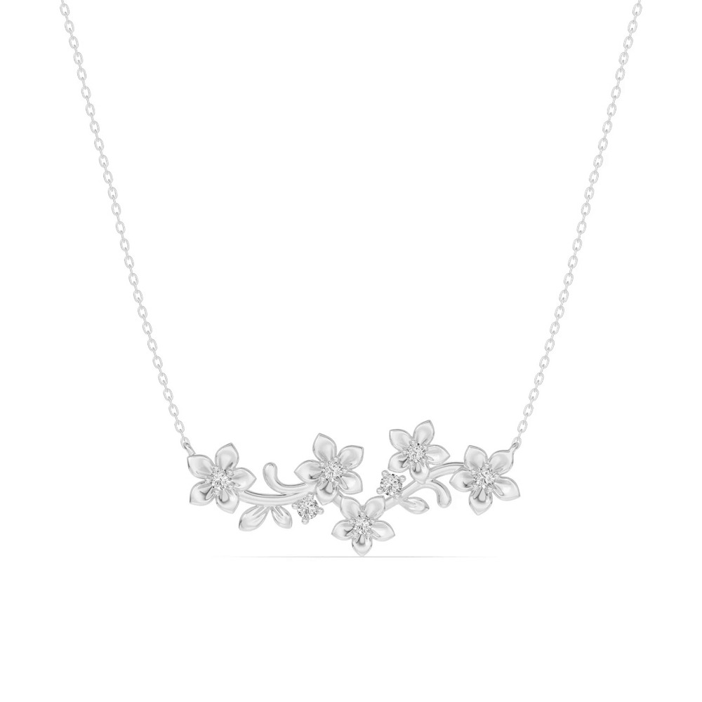 360 degree view of Blossom Lab Diamond Floral Necklace