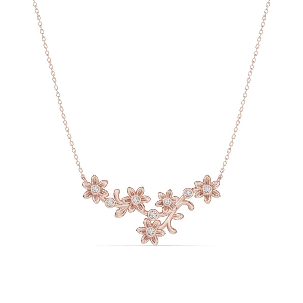 360 degree view of Vine Diamond Necklace