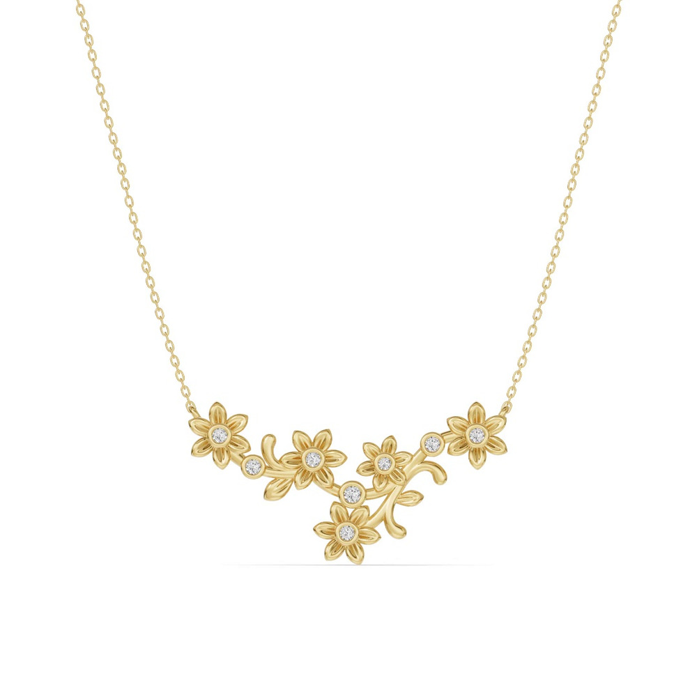 360 degree view of Vine Lab Diamond Necklace