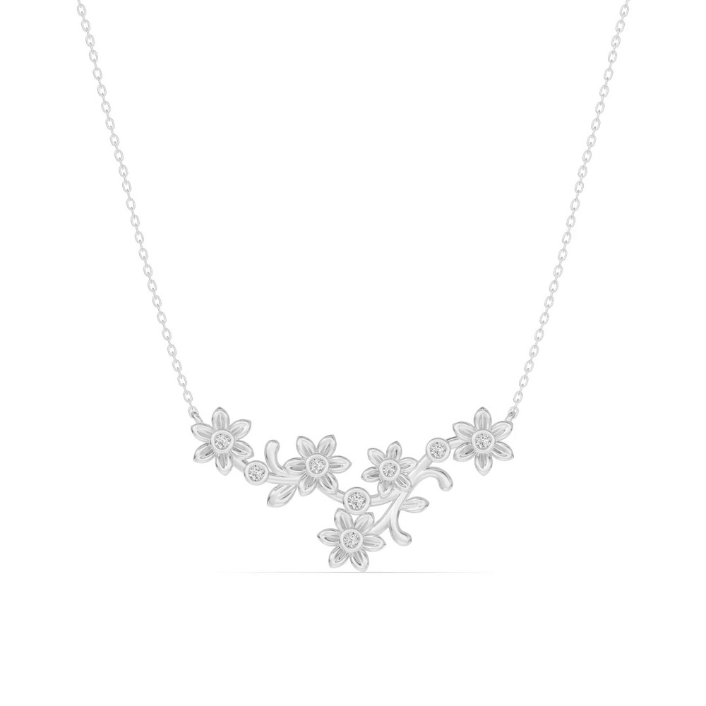 360 degree view of Vine Diamond Necklace