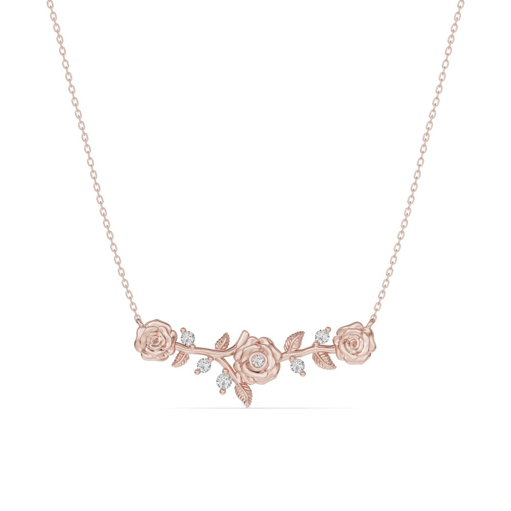 360 degree view of Rose Lab Diamond Necklace