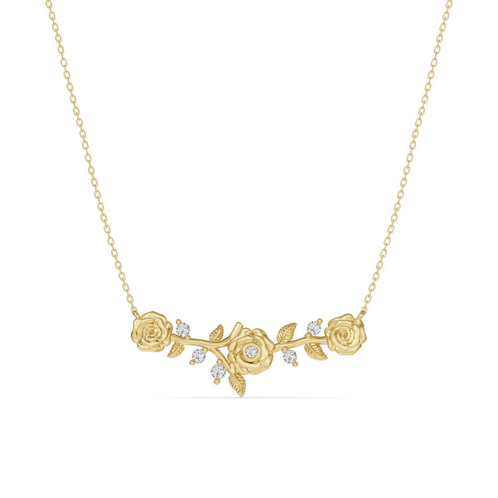 360 degree view of Rose Diamond Necklace