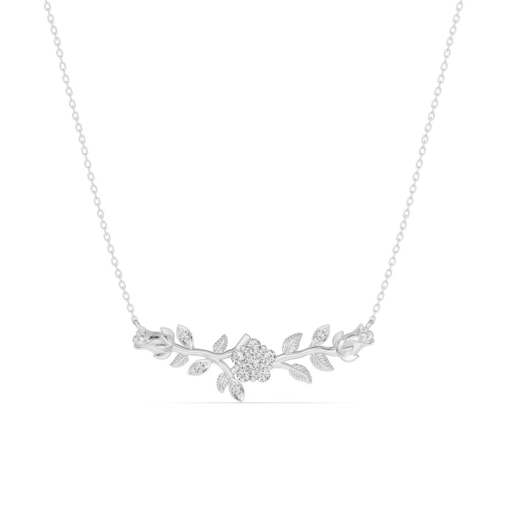 360 degree view of Rose Bud Diamond Necklace