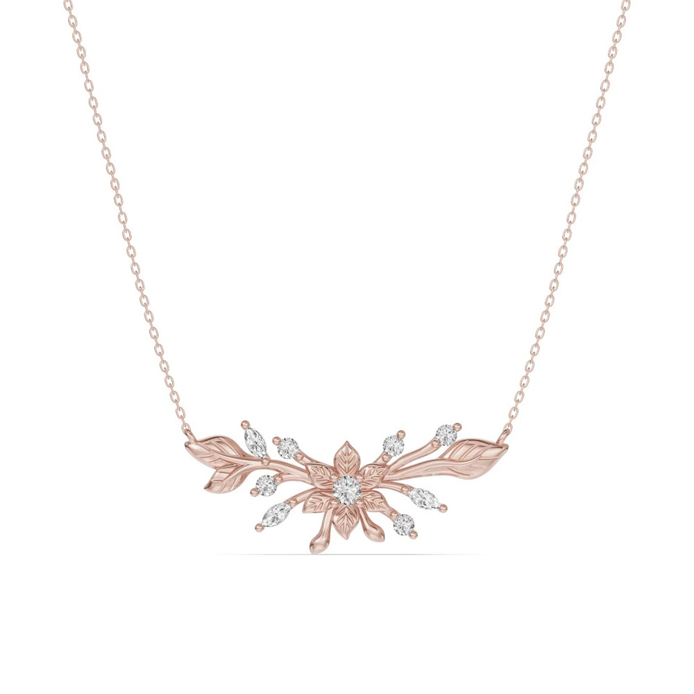 360 degree view of Flora Diamond Necklace