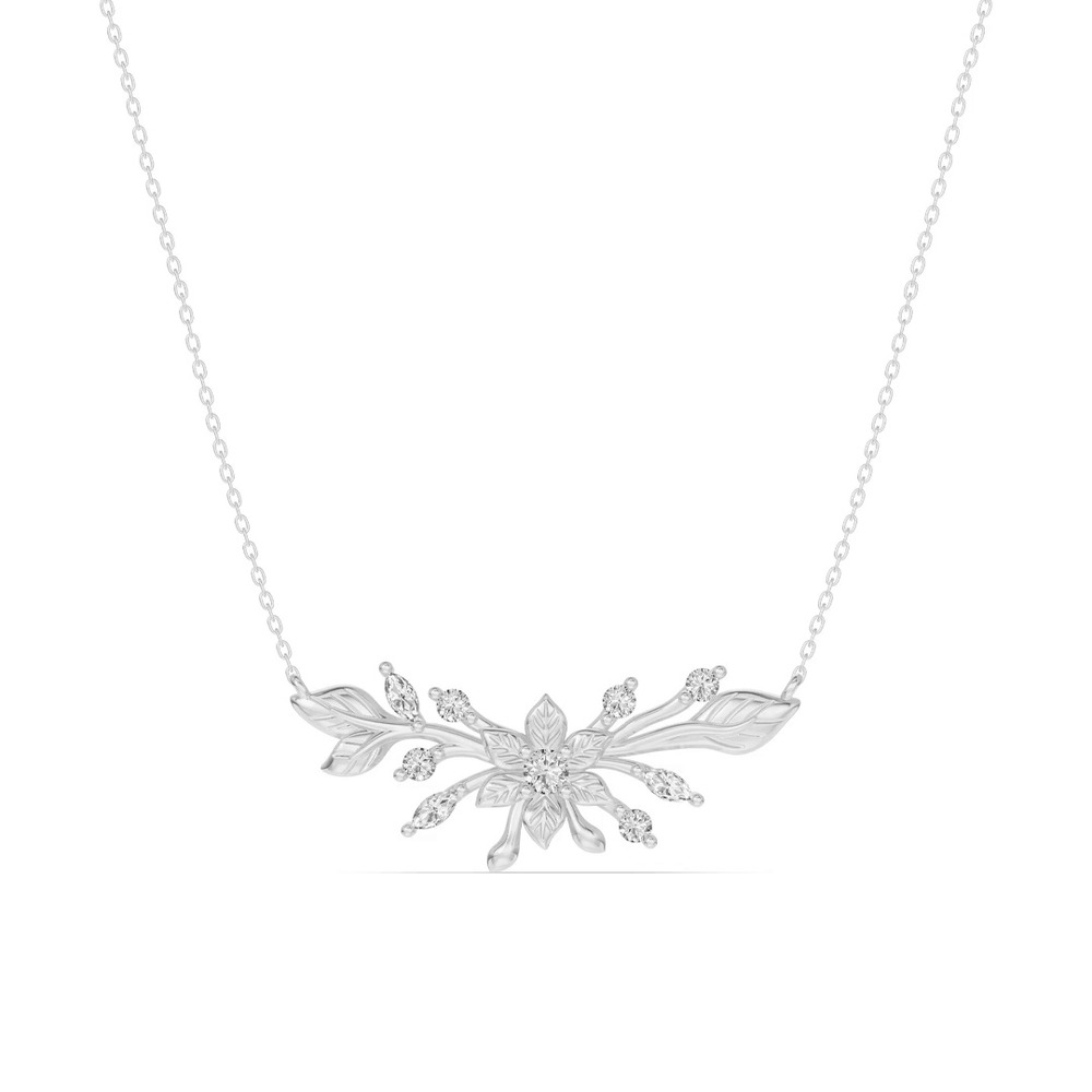 360 degree view of Flora Diamond Necklace