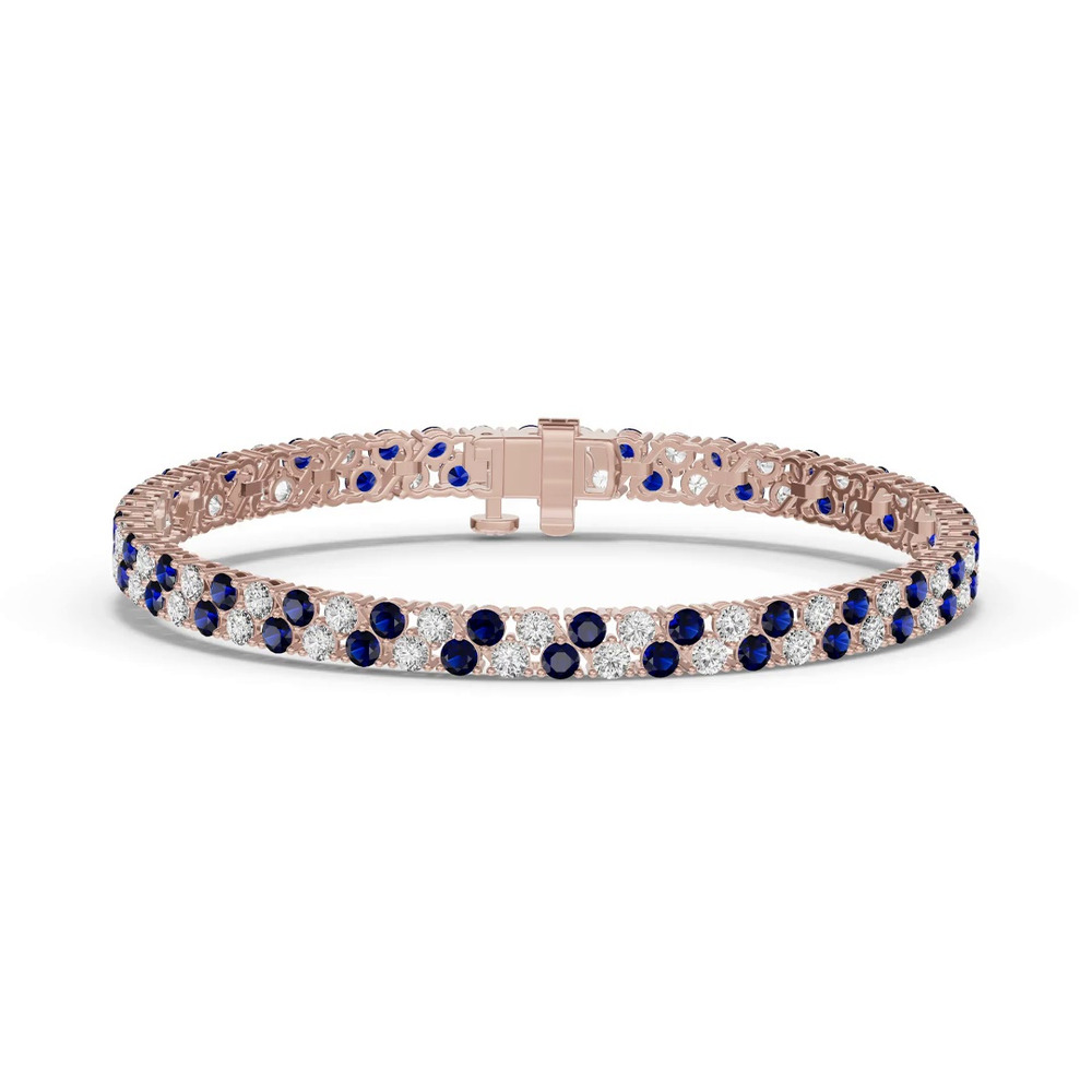360 degree view of Duovella Diamond & Sapphire Bracelet