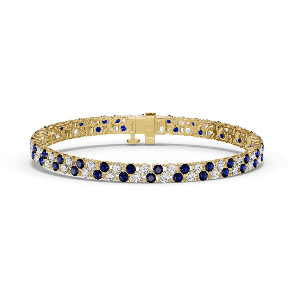 360 degree view of Duovella Diamond & Sapphire Bracelet